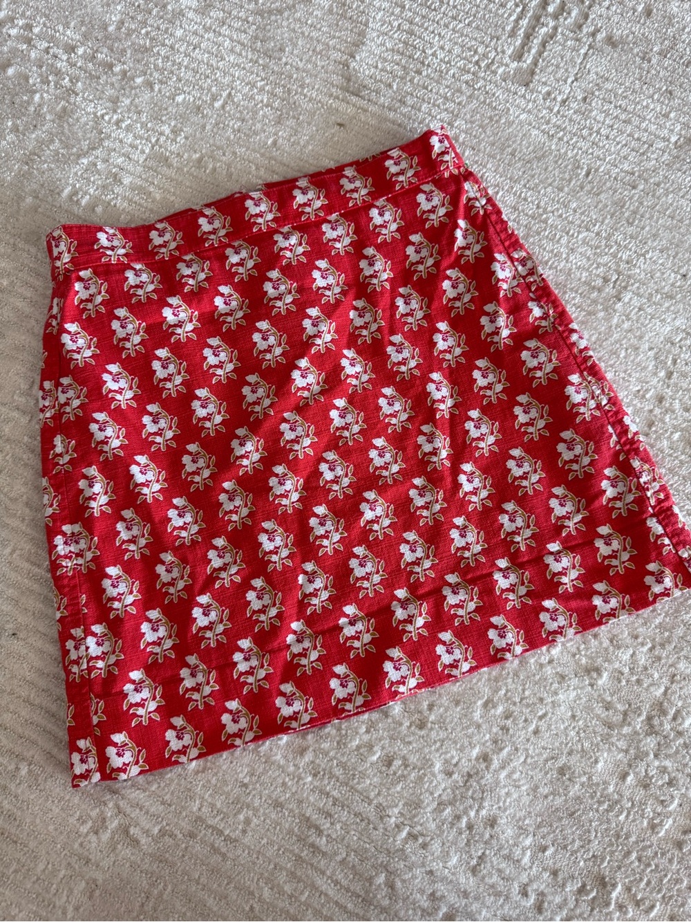 J. Crew Stretch grasscloth mini skirt in classic block print